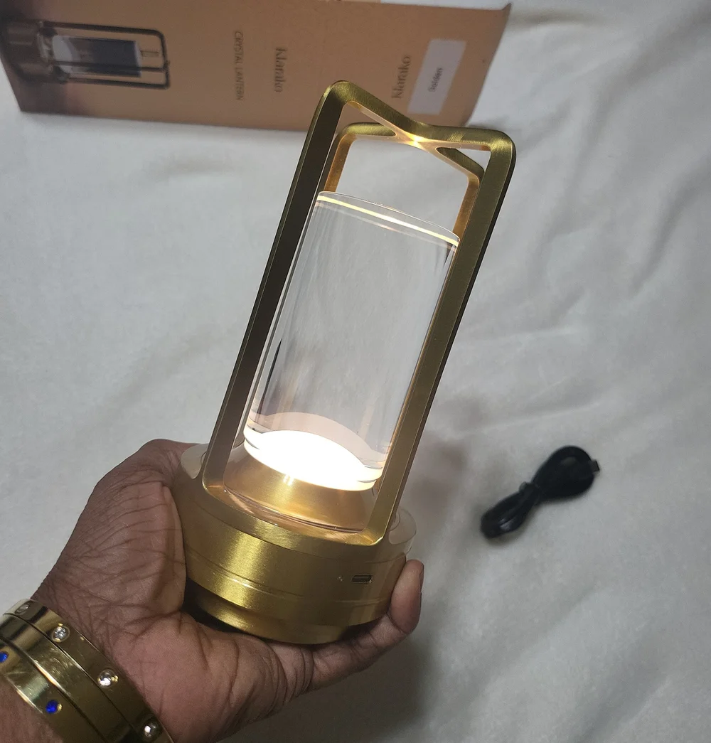 Klarako Gold and Clear Crystal Lantern. NEW IN BOX